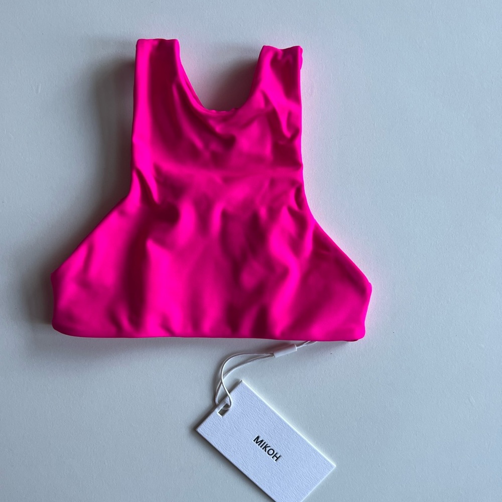MIKOH MINI Shelly Beach Cutout Sport Racerback top in Pop Pink NWT